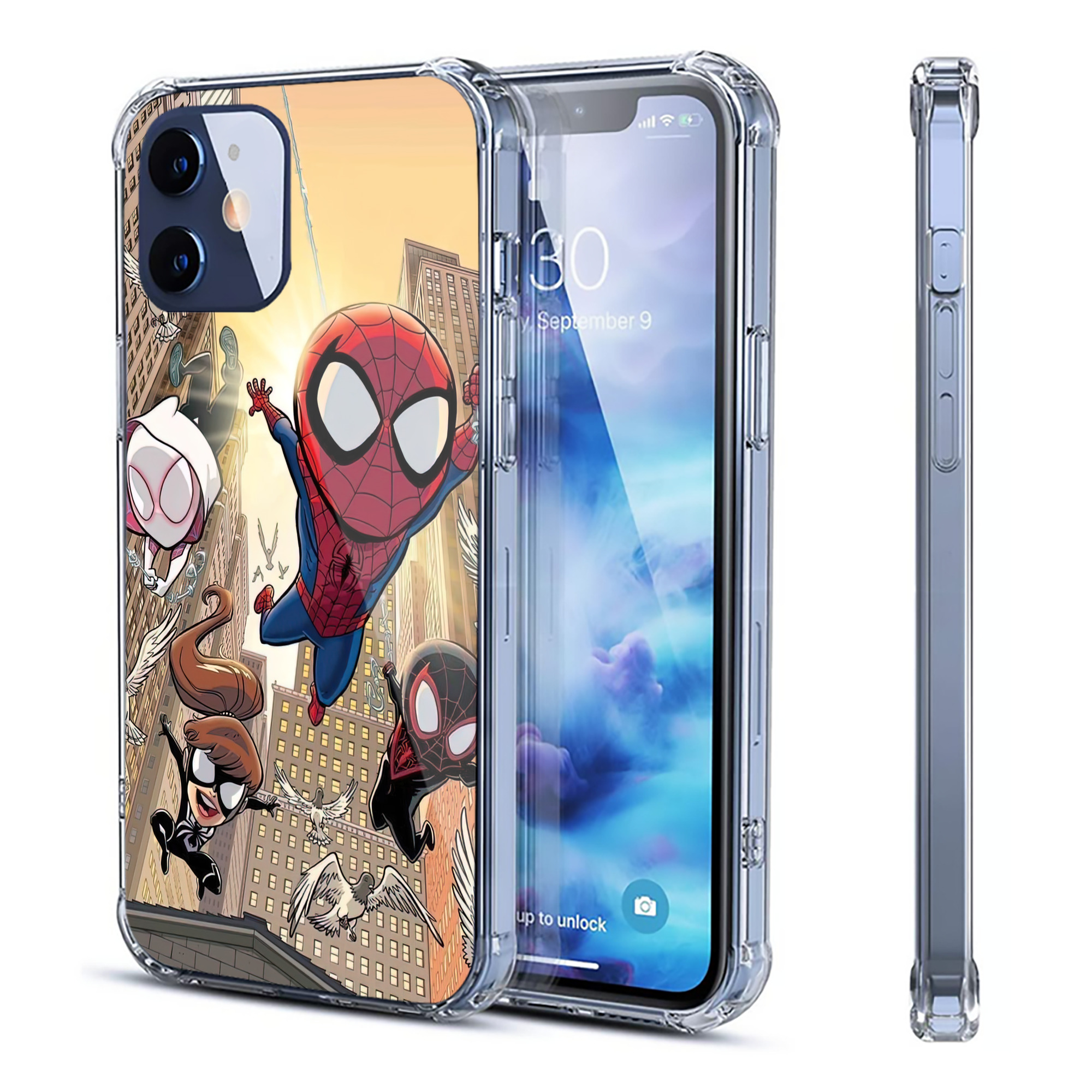 （画像用） Spider Man スパイダーマン 【iPhone 12シリーズ対応】透明スマホケース（クリアソフトケース）